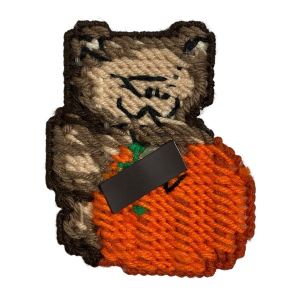 Vintage Plastic Canvas Needlepoint Teddy Bear Magnets Multi Holiday Lot of 5 - Picture 7 of 10